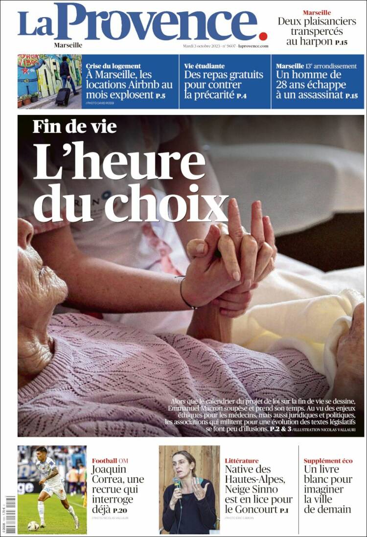Portada de La Provence (Francia)