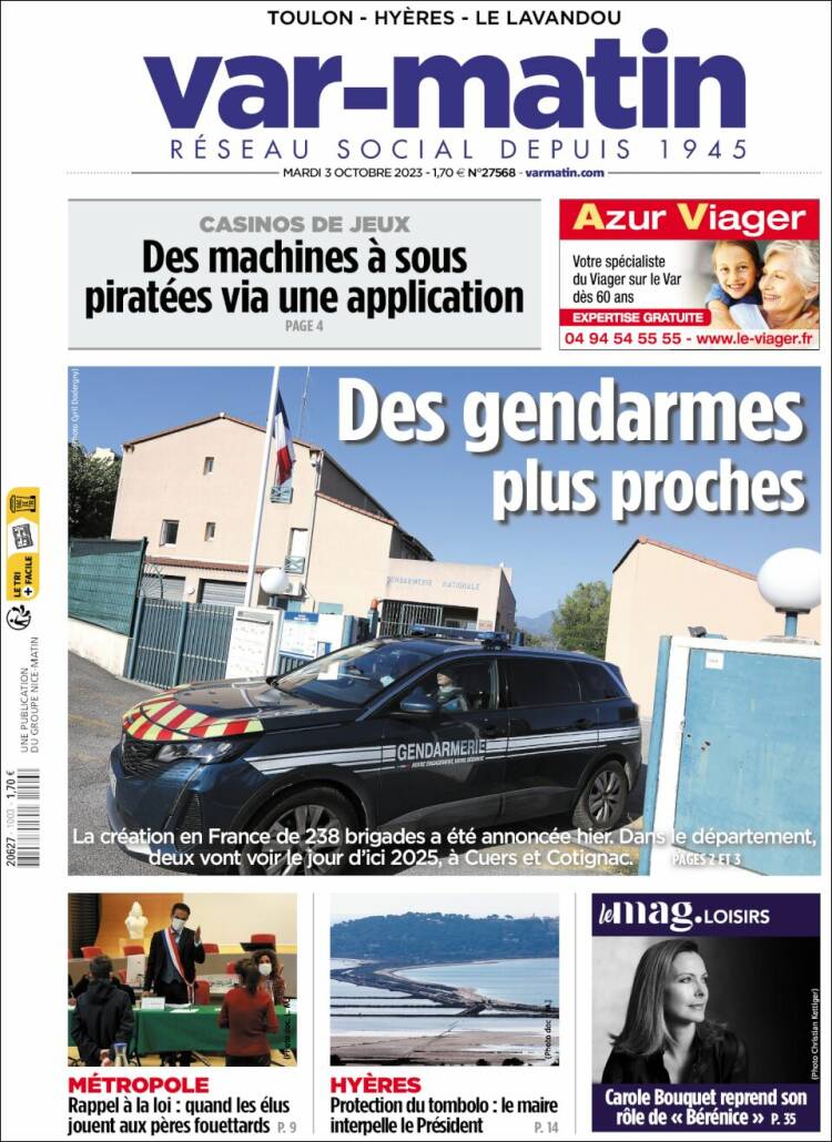 Portada de Var-Matin (Francia)