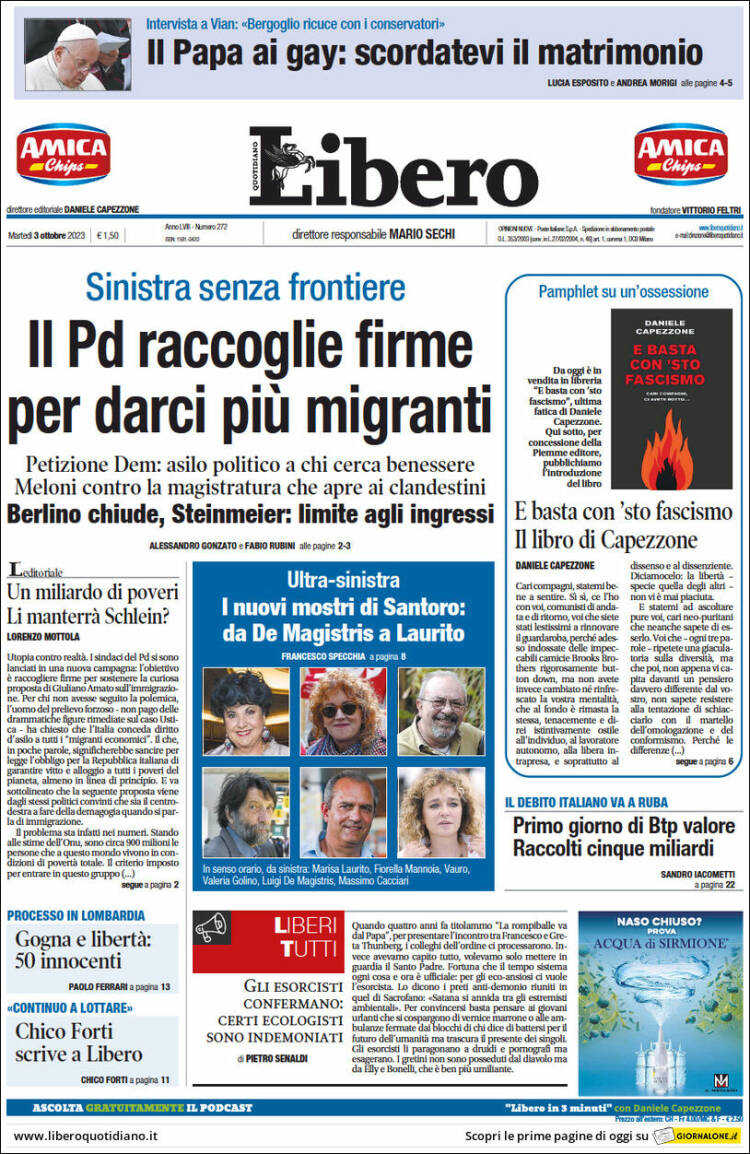 Portada de Libero (Italia)