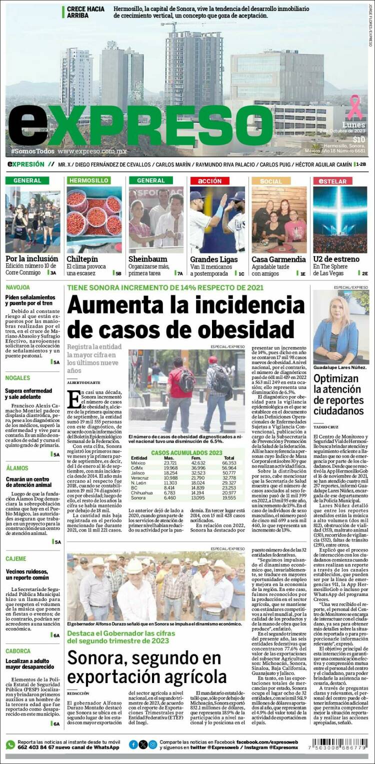 Portada de Expreso (México)