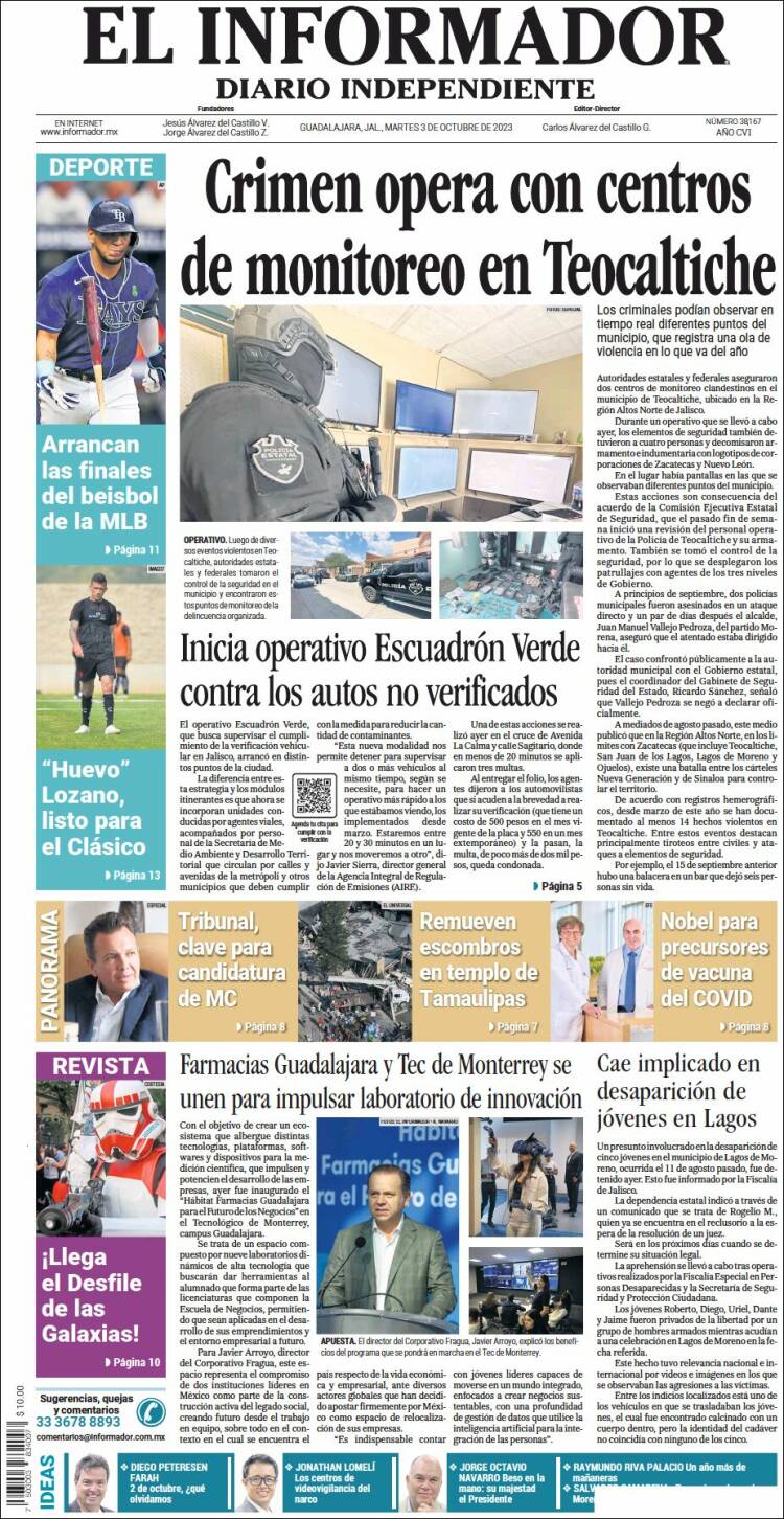 Portada de El Informador (México)
