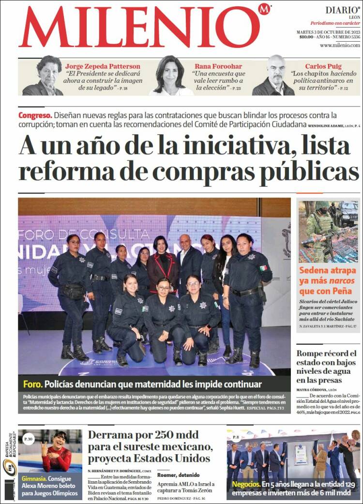 Portada de Milenio de León (México)