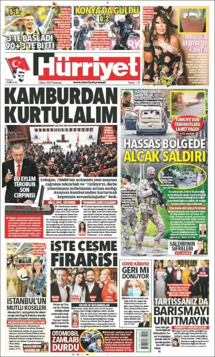 Portada de Hürriyet (Turkey)