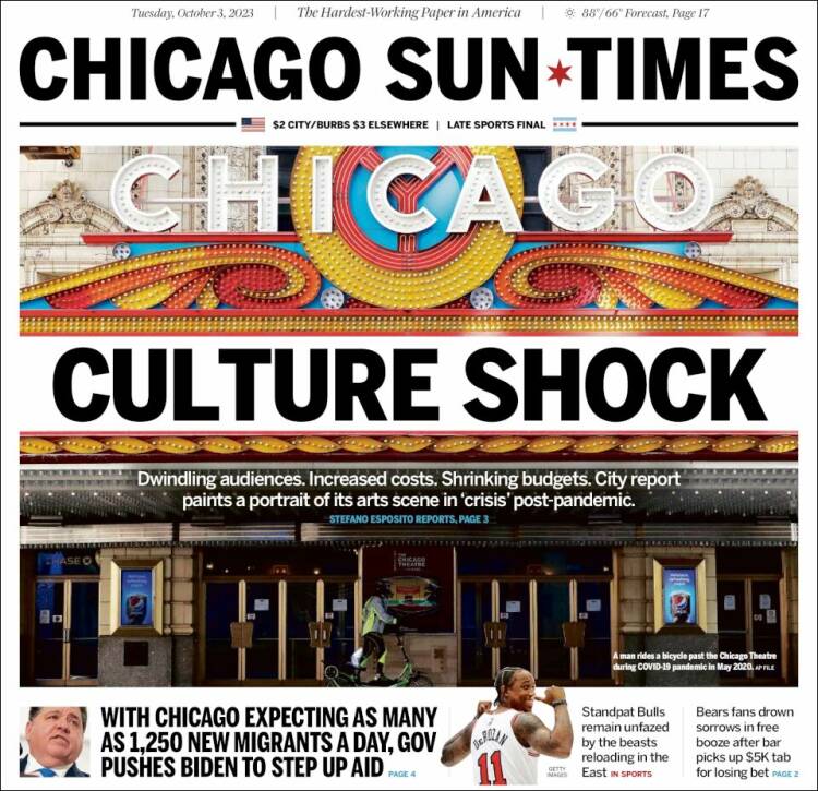 Portada de Chicago Sun-Times (USA)