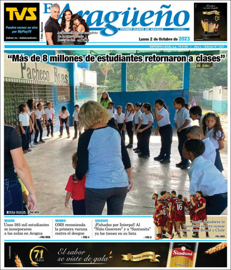 Portada de El Aragüeño (Venezuela)