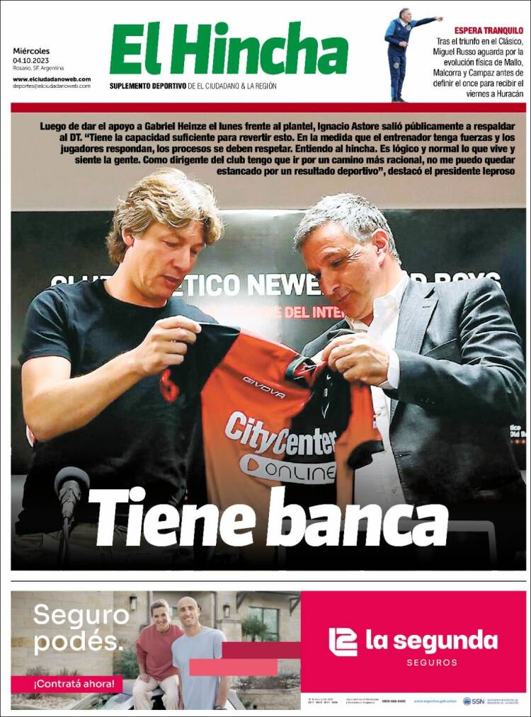 Portada de El Hincha (Argentina)