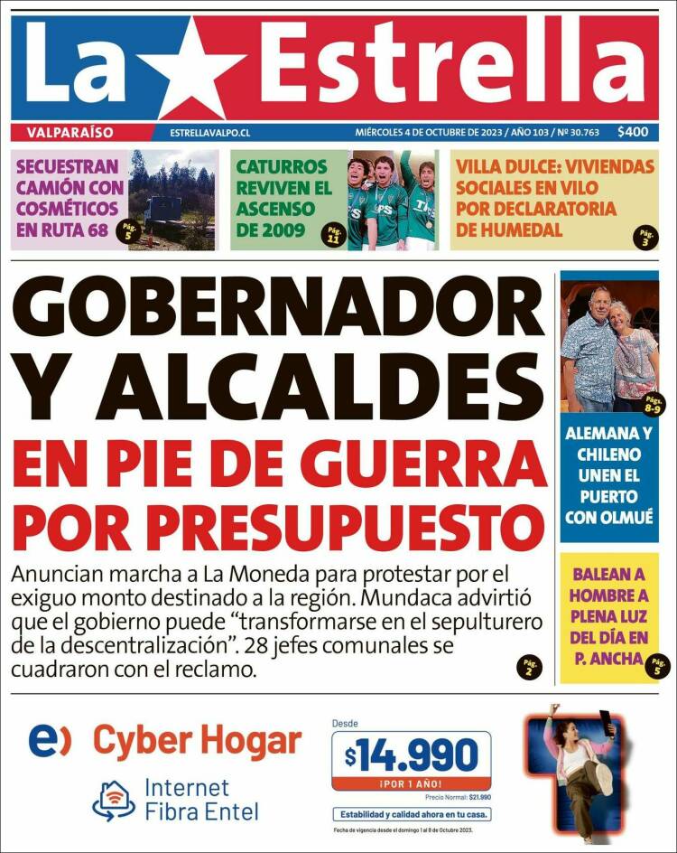 Portada de Estrella de Valparaiso (Chile)