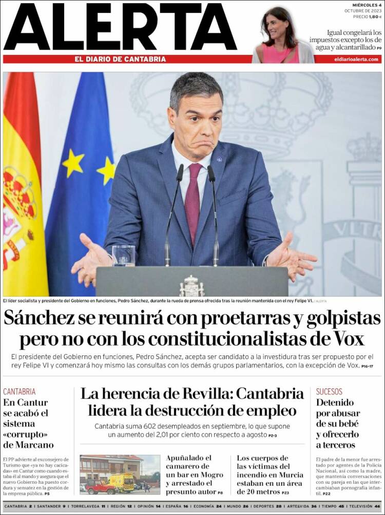 Portada de Alerta - El Diario de Cantabria (Spain)