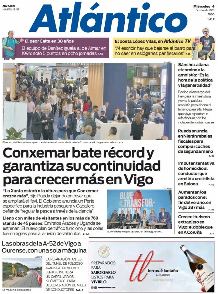 Portada de Atlántico Diario (Spain)