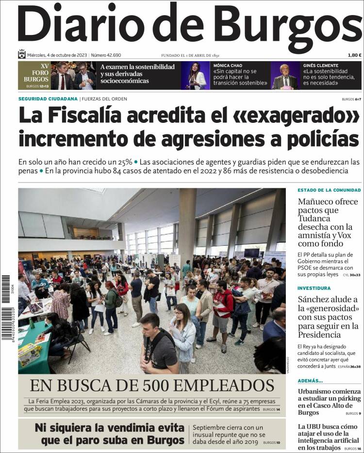 Portada de Diario de Burgos (Spain)