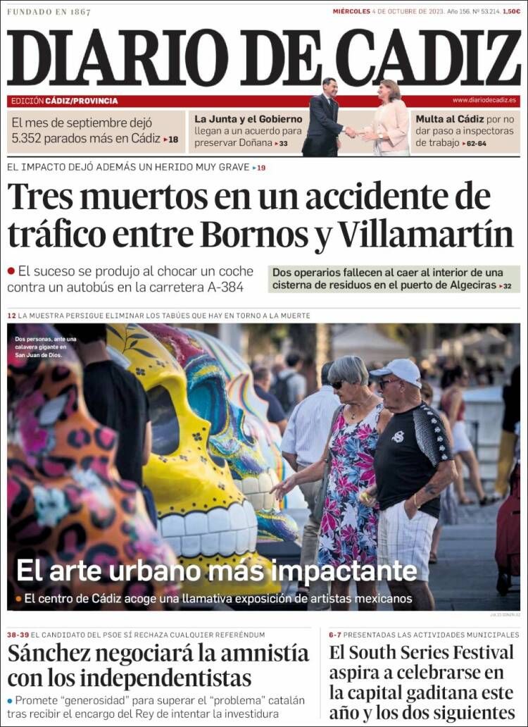 Portada de Diario de Cádiz (Spain)