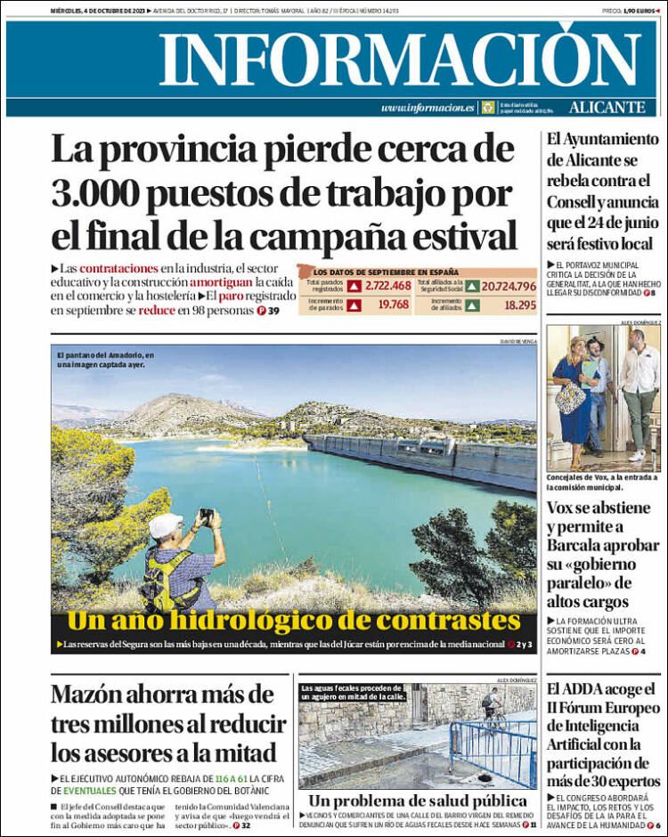 Portada de Diario Información (Spain)