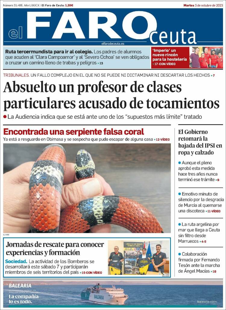 Portada de El Faro de Ceuta (Spain)