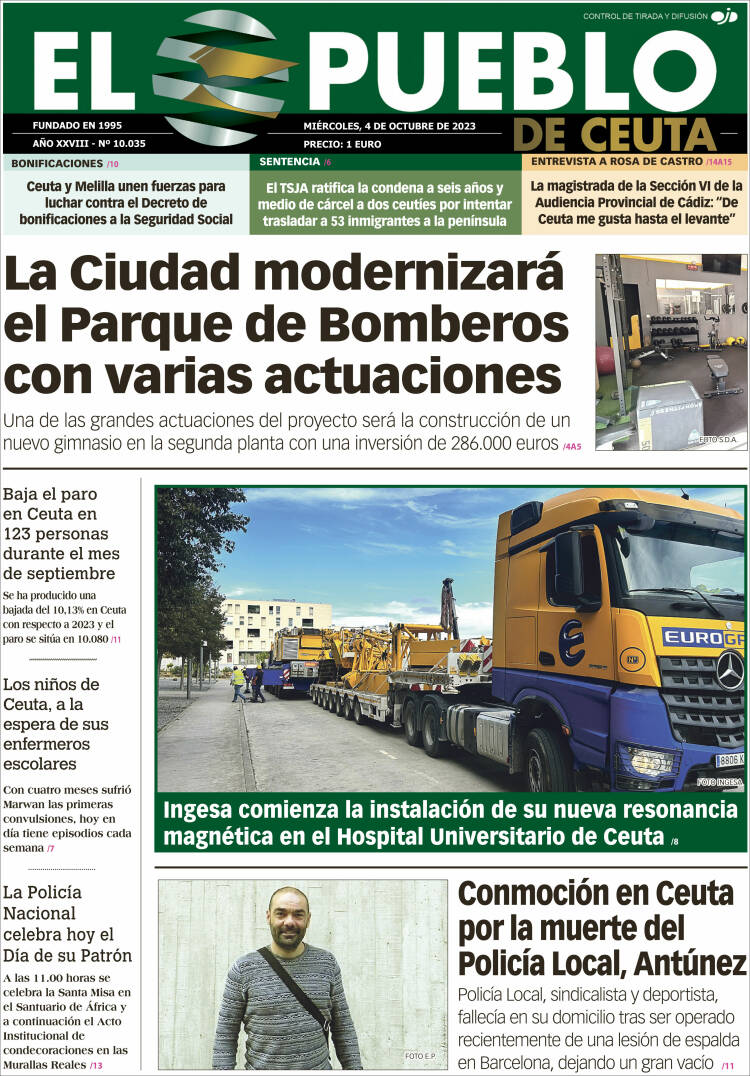 Portada de El Pueblo de Ceuta (Spain)