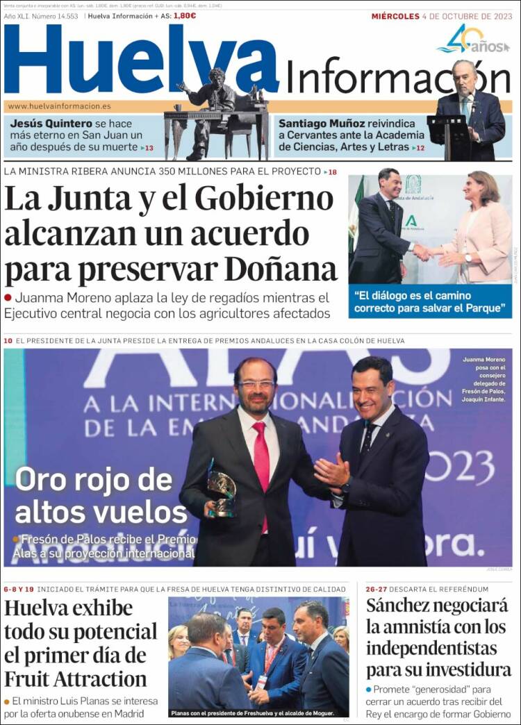 Portada de Huelva Información (Spain)