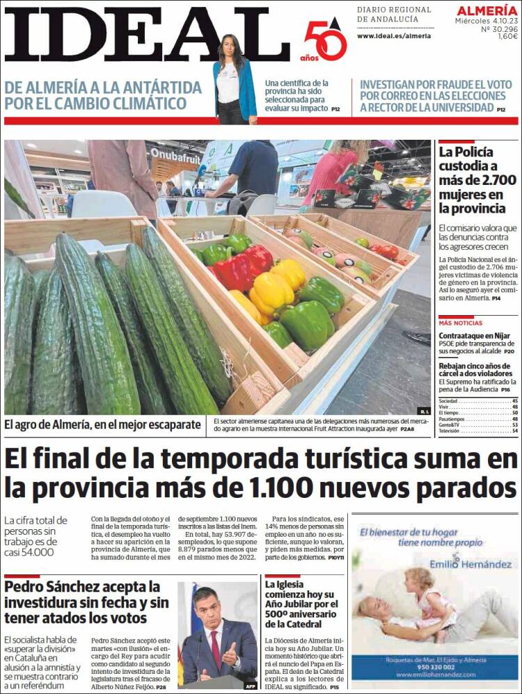 Portada de Ideal Almeria (Spain)