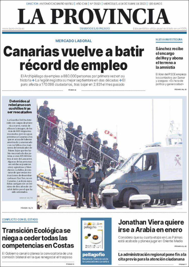 Portada de La Provincia (Spain)