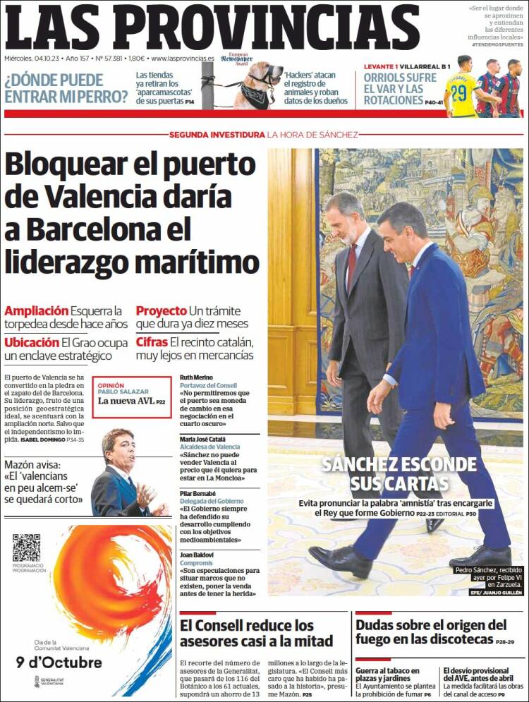 Portada de Las Provincias (Spain)