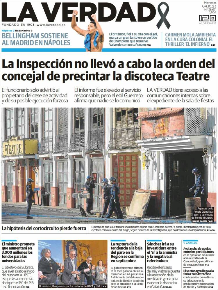 Portada de La Verdad de Murcia (Spain)