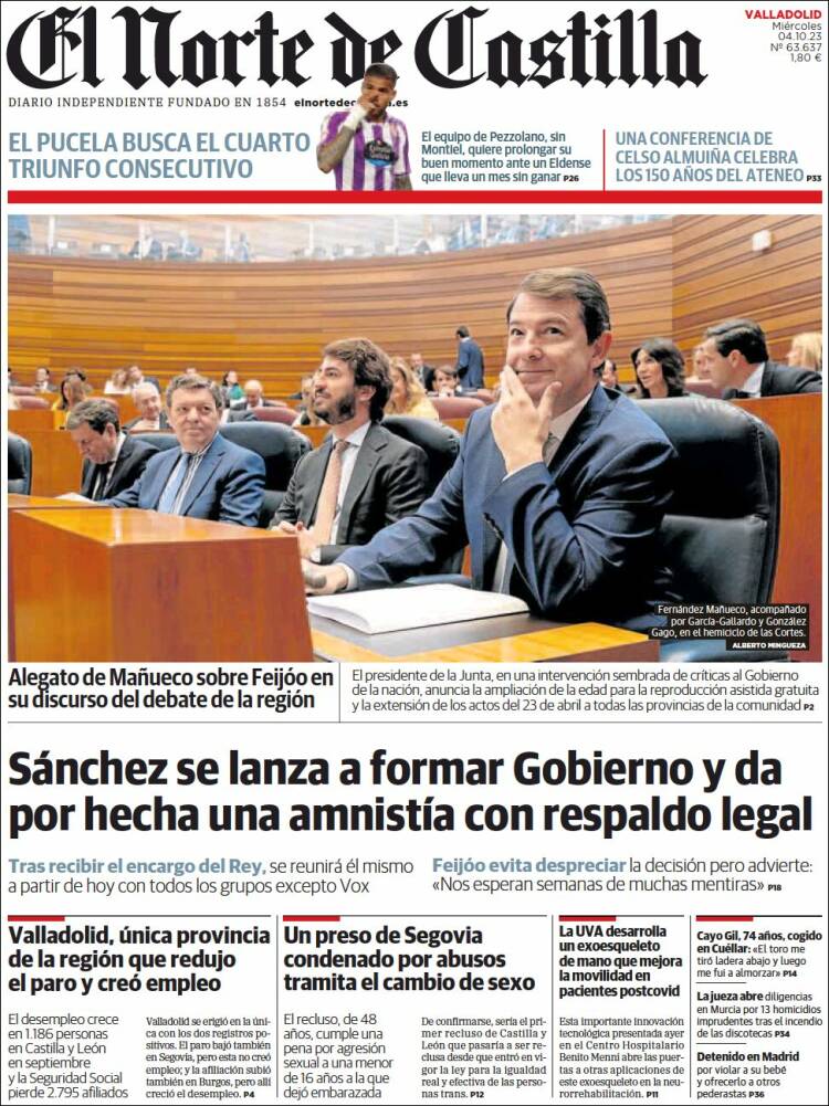 Portada de Norte de Castilla - Valladolid (Spain)