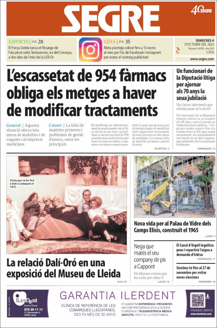 Portada de Segre (Spain)