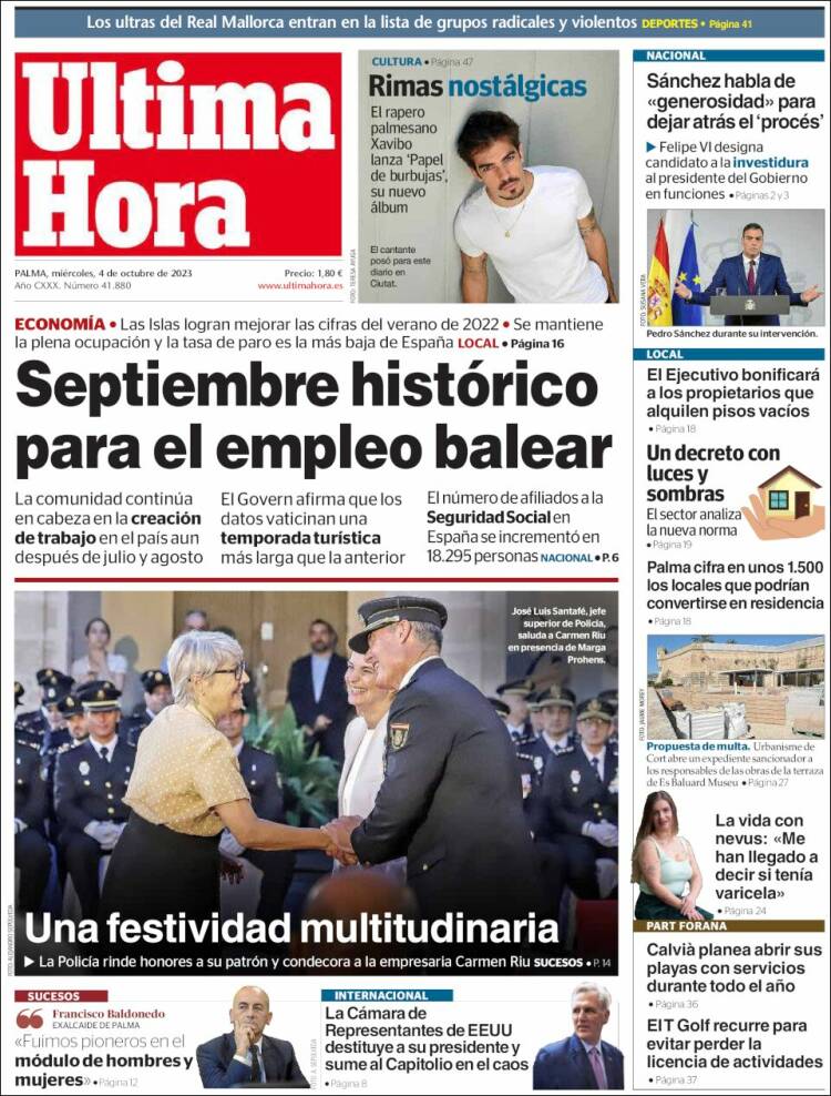 Portada de Última Hora (Spain)