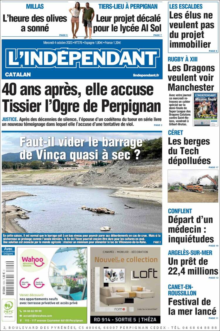 Portada de Le Indépendant (Francia)