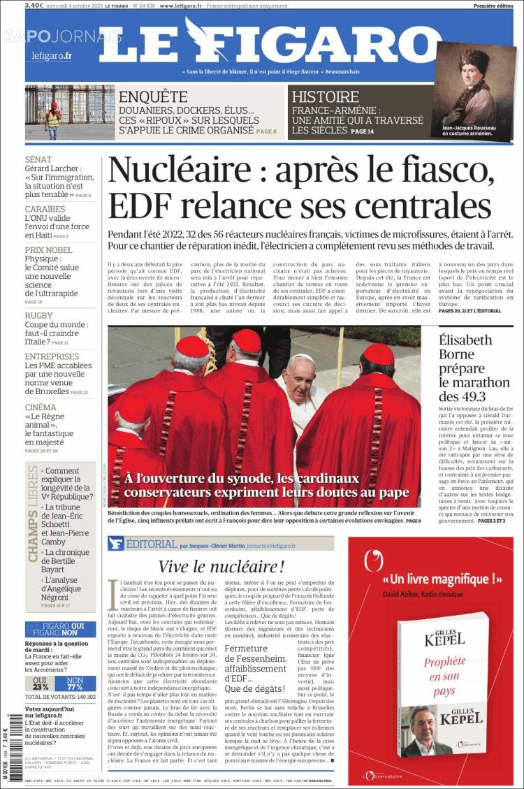 Portada de Le Figaro (Francia)