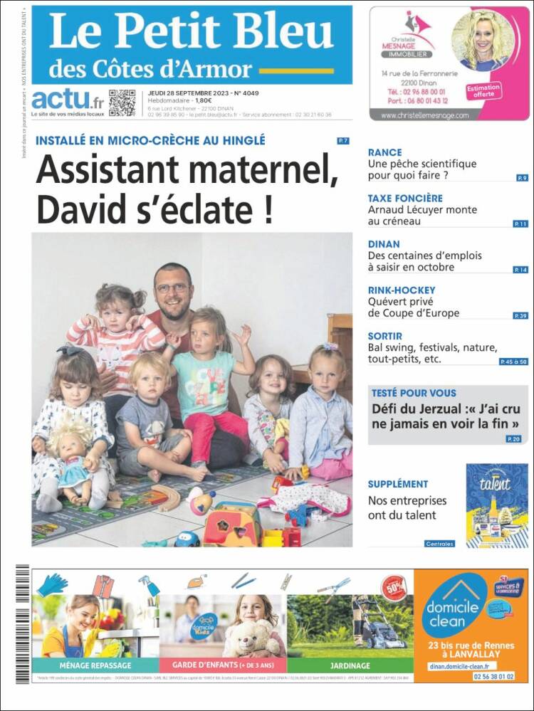 Portada de Le Petit Bleu (Francia)