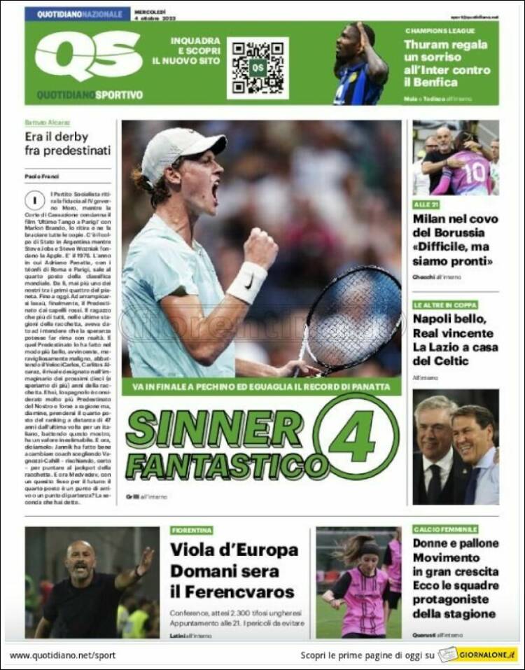 Portada de Quotidiano Sportivo (Italia)