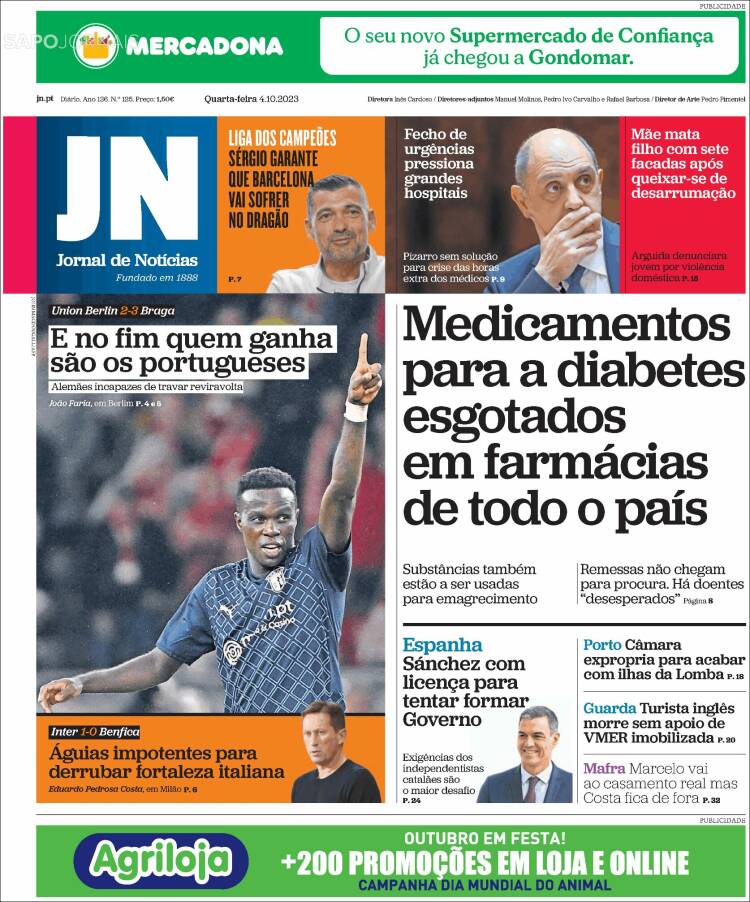 Portada de Jornal de Notícias (Portugal)