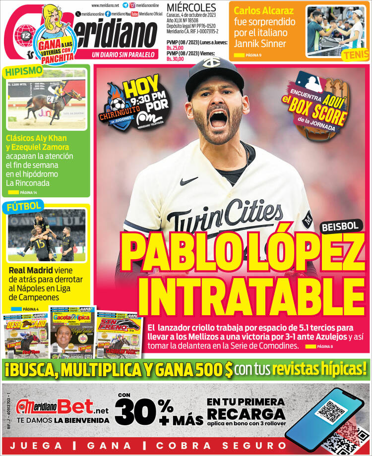 Portada de Meridiano (Venezuela)