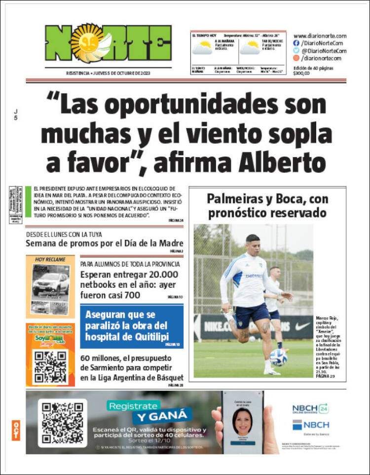 Portada de Diario Norte (Argentina)