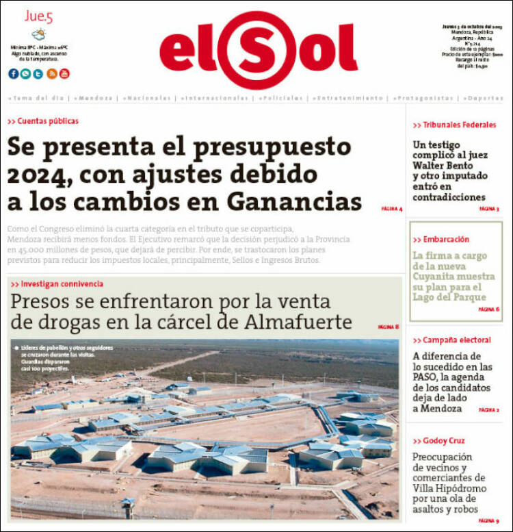 Portada de El Sol Diario (Argentina)