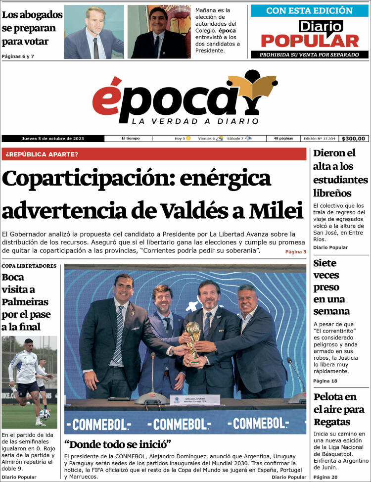 Portada de Diario Época (Argentina)