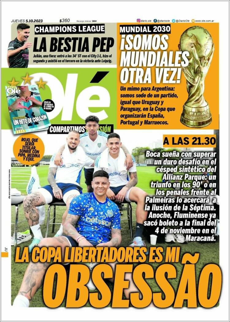 Portada de Olé (Argentina)