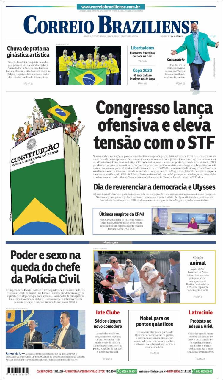 Portada de Correio Braziliense (Brasil)