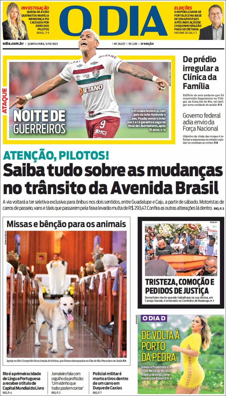Portada de O Dia (Brasil)