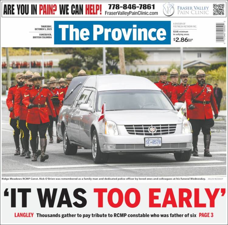 Portada de The Province (Canadá)