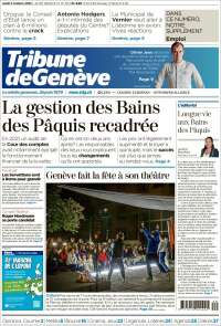 Portada de La Tribune de Genève (Suiza)