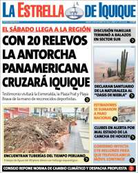 Portada de La Estrella de Iquique (Chile)