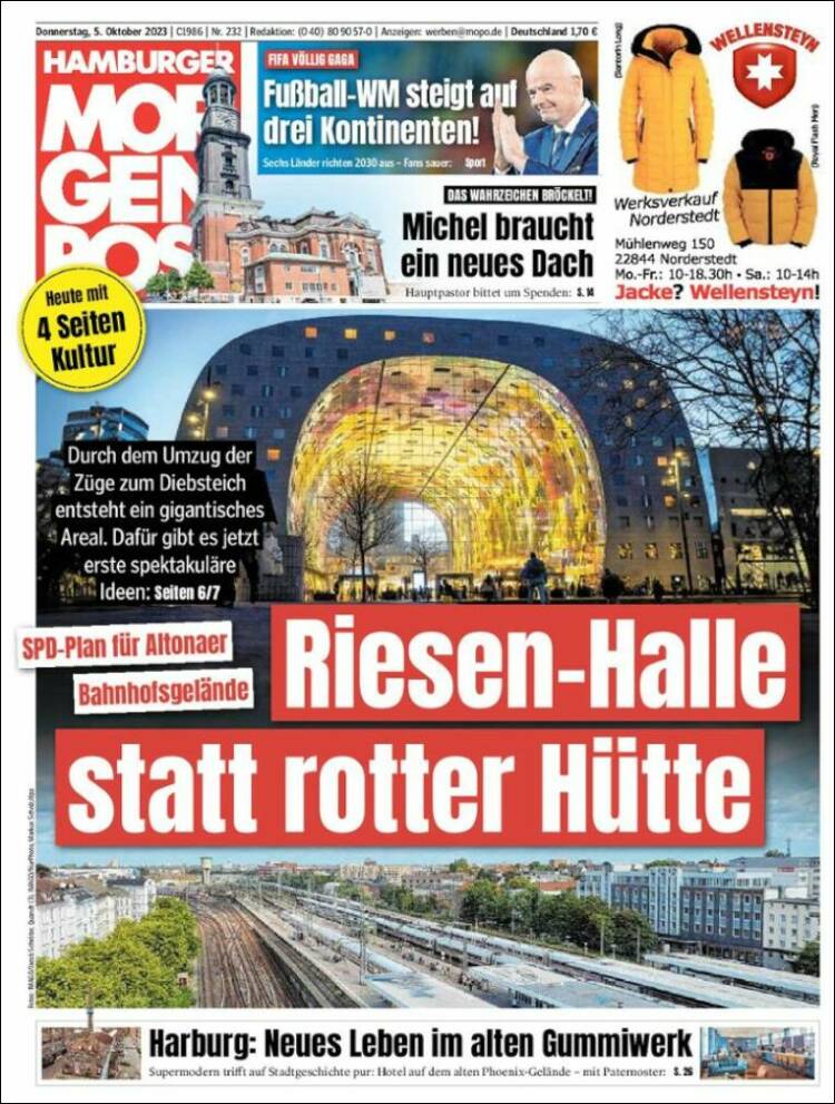 Portada de Hamburger Morgenpost  (Alemania)