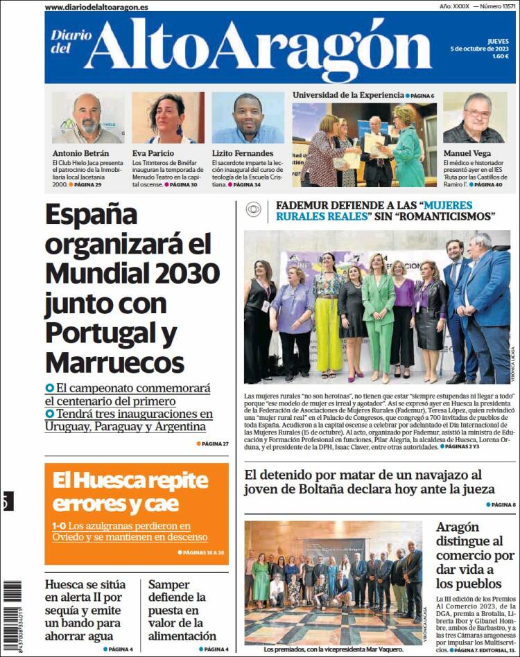 Portada de Diario del AltoAragón (España)