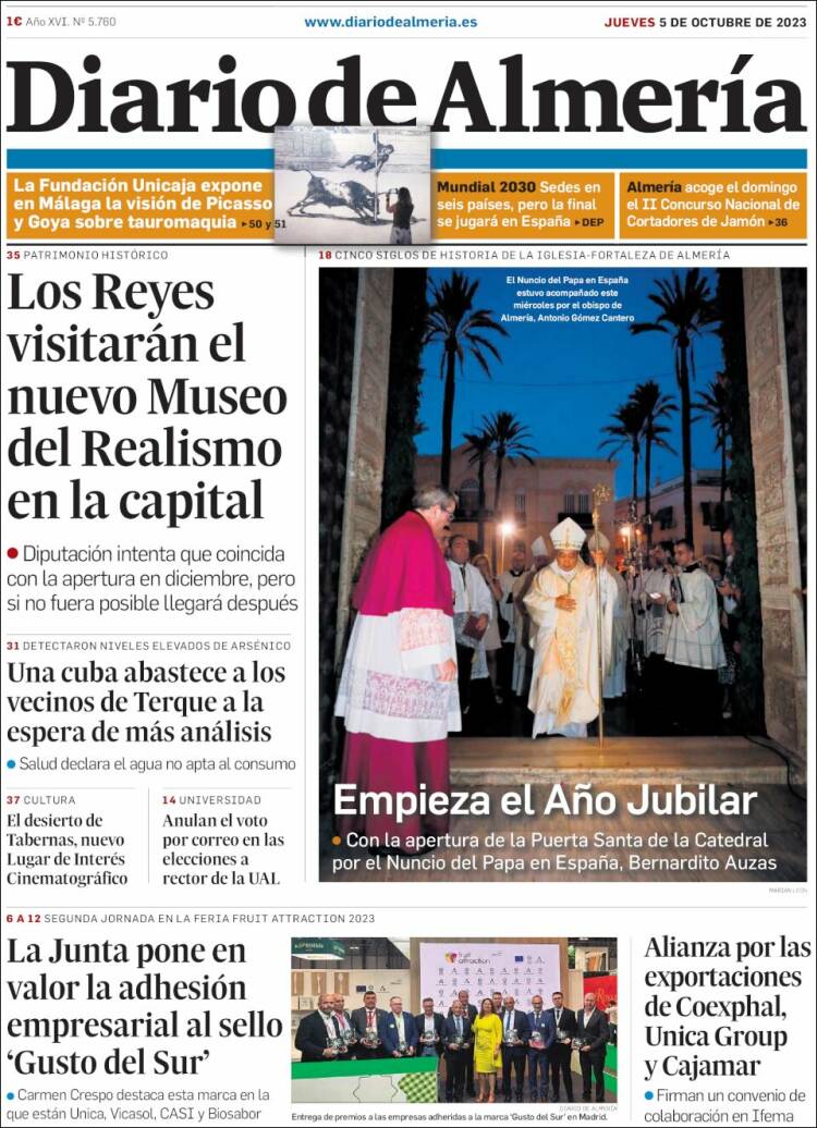 Portada de Diario de Almería (España)