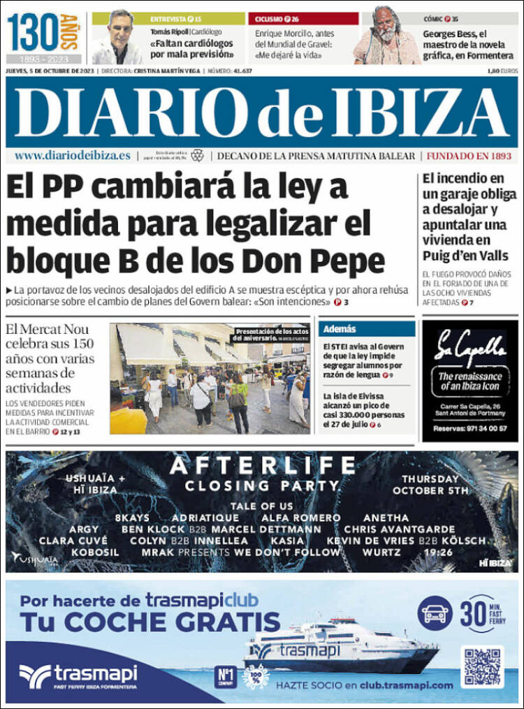 Portada de Diario de Ibiza (España)