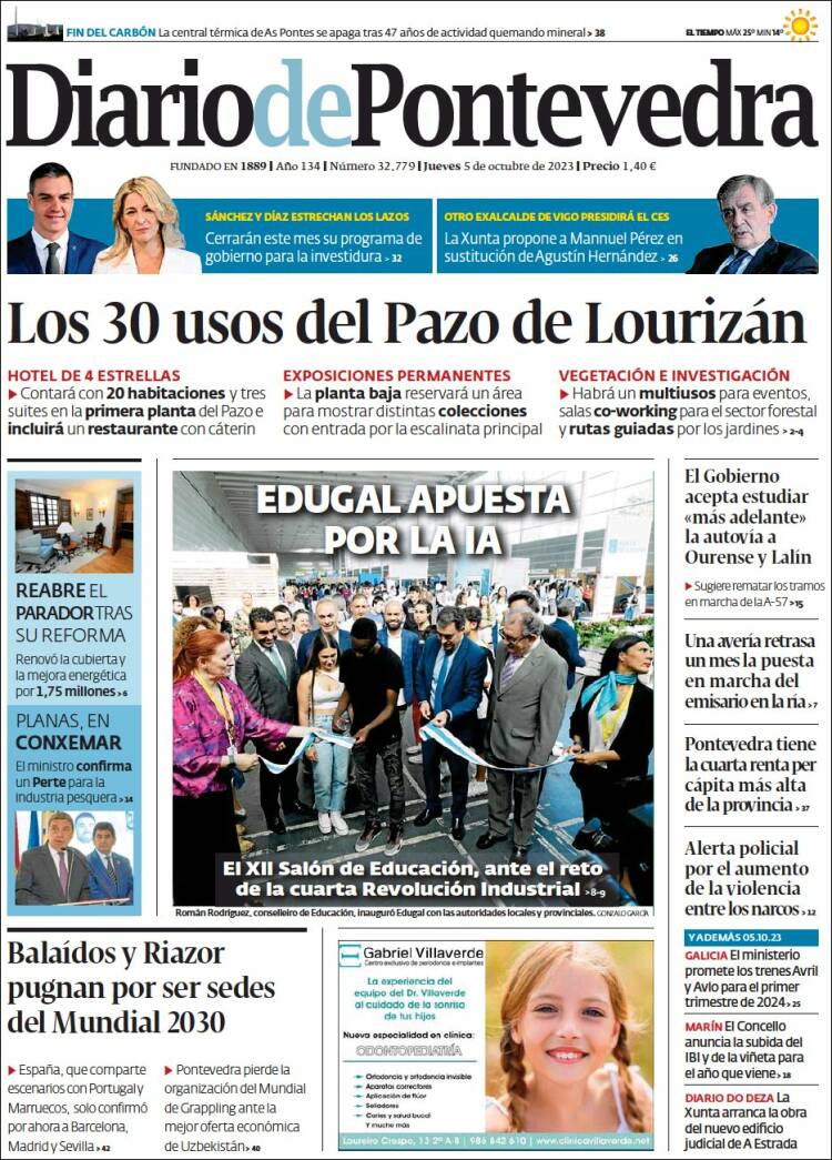 Portada de Diario de Pontevedra (España)