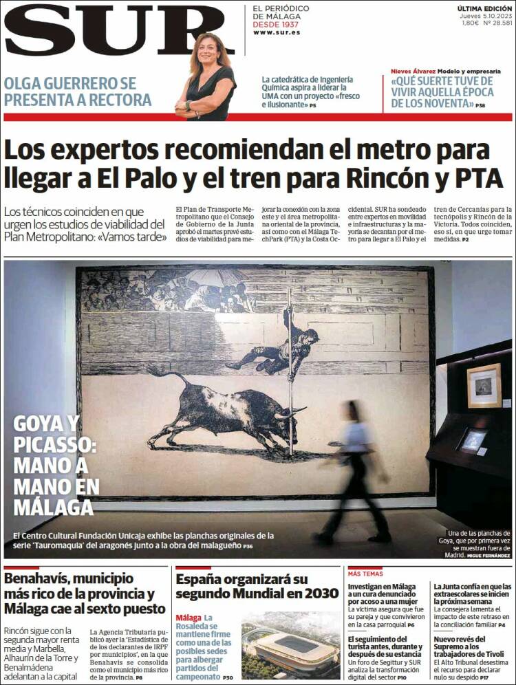 Portada de Diario el Sur (España)