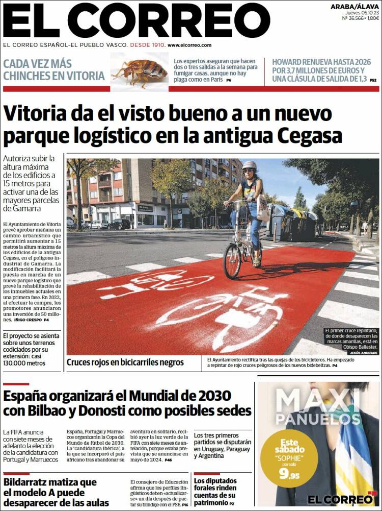 Portada de El Correo - Álava (España)