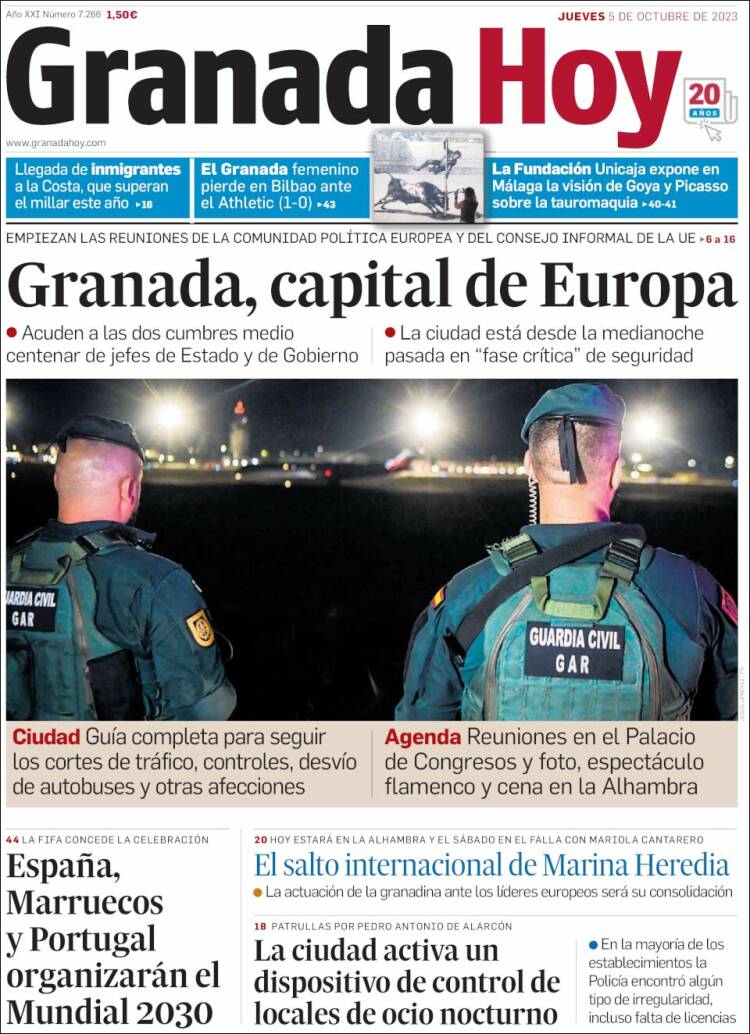 Portada de Granada Hoy (España)