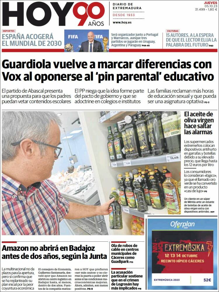 Portada de Hoy - Badajoz (España)